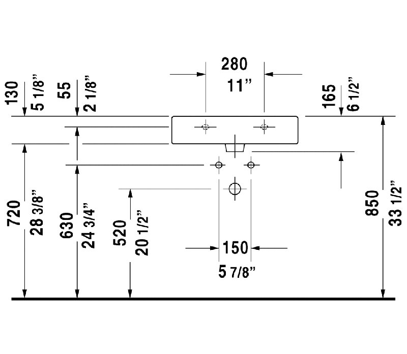 Duravit Vero Ceramic Rectangular Vessel Bathroom Sink with Overflow